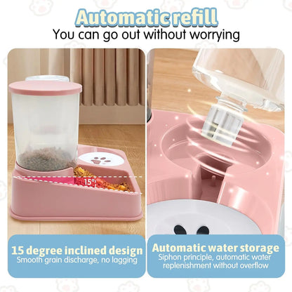 Tilted 2-in-1 Pet Feeder & Waterer