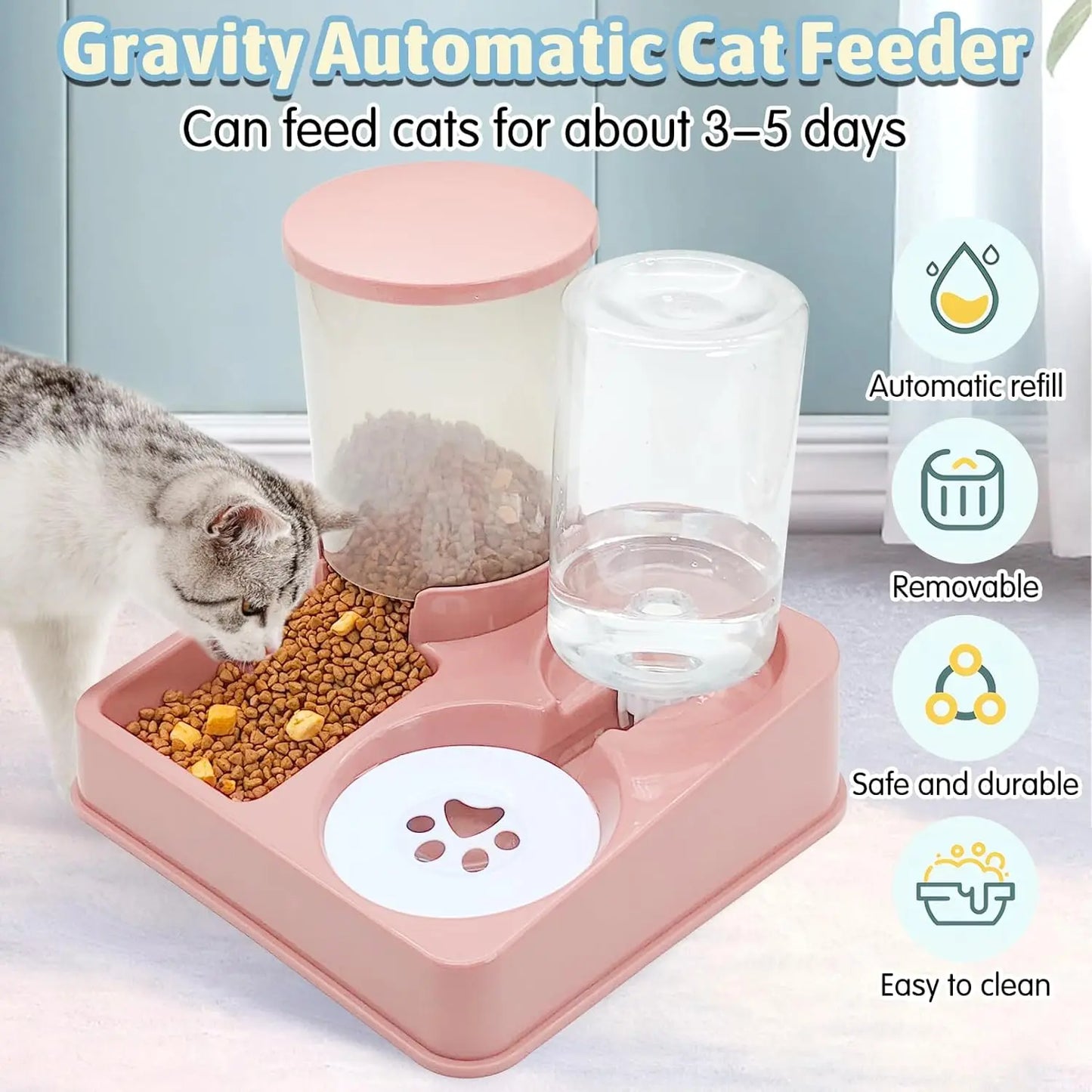 Tilted 2-in-1 Pet Feeder & Waterer